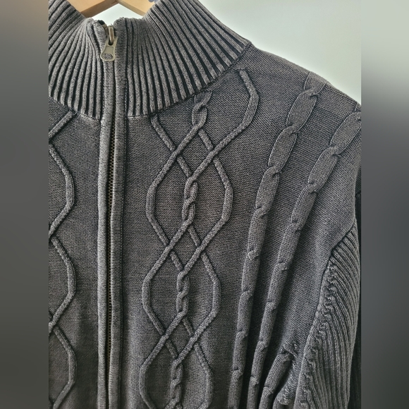 Y2K Charcoal Ribbed Knit Zip-Up - Picture 4 of 7